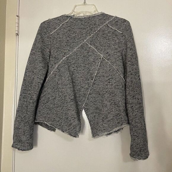 Derek Lam 10 crosby X Intermix gray tweed knit moto style sweater jacket US 8 - Picture 4 of 4